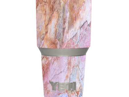 Rose Peach Pink Marble Pattern Yeti 30oz Rambler Tumbler Skin Supply