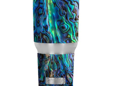 Abalone Shell Green Swirl Blue Gold RTIC 30oz Tumbler Skin Cheap