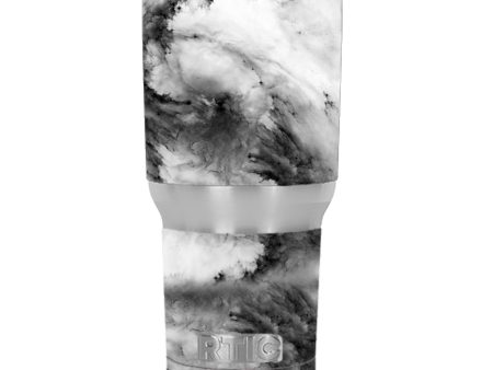 Black White Swirls Marble Granite RTIC 30oz Tumbler Skin Sale