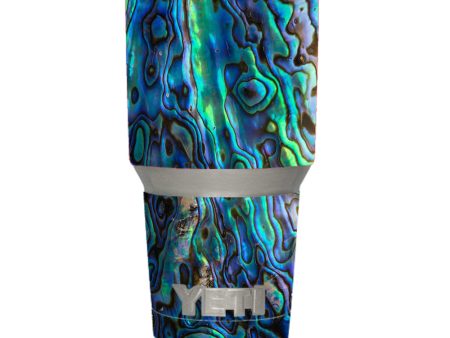 Abalone Shell Green Swirl Blue Gold Yeti 30oz Rambler Tumbler Skin Online Hot Sale