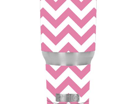 Pink Chevron RTIC 30oz Tumbler Skin Hot on Sale