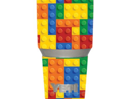 Playing Blocks Bricks Colorful Snap Yeti 30oz Rambler Tumbler Skin Hot on Sale