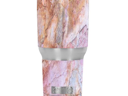 Rose Peach Pink Marble Pattern RTIC 30oz Tumbler Skin Sale