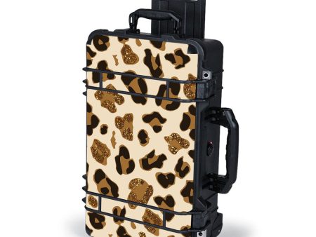 Leopard Print Glitter Print Pelican Case 1510 Skin For Cheap