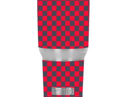 Red Gray Checkers RTIC 30oz Tumbler Skin Online Sale