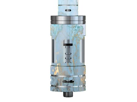 Teal Blue Gold White Marble Granite Smok TFV4 Tank Skin Discount