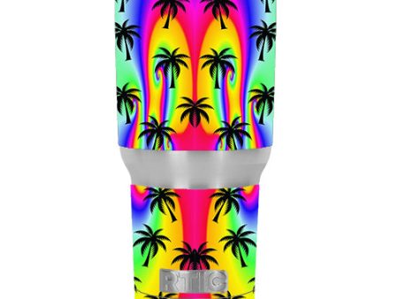 Rainbow Palm Tree RTIC 30oz Tumbler Skin Supply