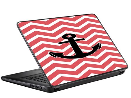 Chevron With Black Anchor Universal 13 to 16 inch wide laptop Skin on Sale