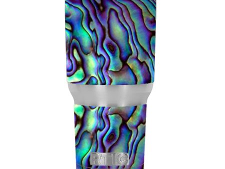 Abalone Sea Shell Green Blue Purple RTIC 30oz Tumbler Skin For Discount